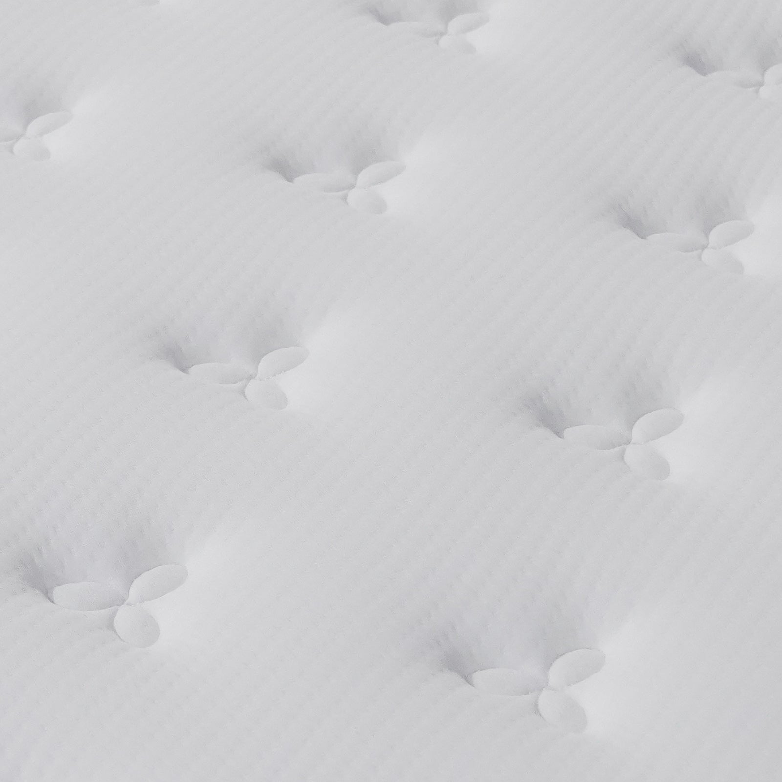 Antheia Queen 32cm Euro Top Memory Foam Latex Mattress in Medium Firm, showcasing a close-up of its tufted, quilted surface with visible stitching, highlighting comfort and support features.