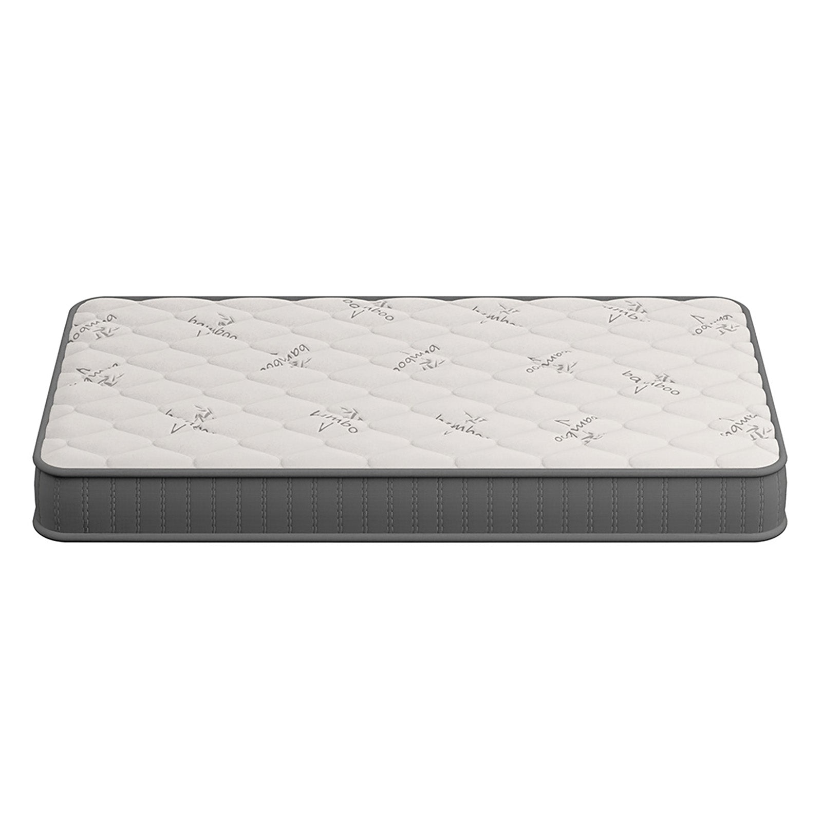 Asteria Single 18cm Pocket Spring Latex Mattress in Medium, featuring a quilted white top and gray side panels, designed for comfort with a medium firm feel and pocket spring support.