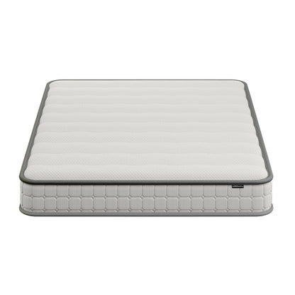 Cybele Double 20cm Pocket Spring Memory Foam Mattress, featuring a white quilted top with a light gray border, showcased on a plain white background, highlighting its elegant and supportive design.