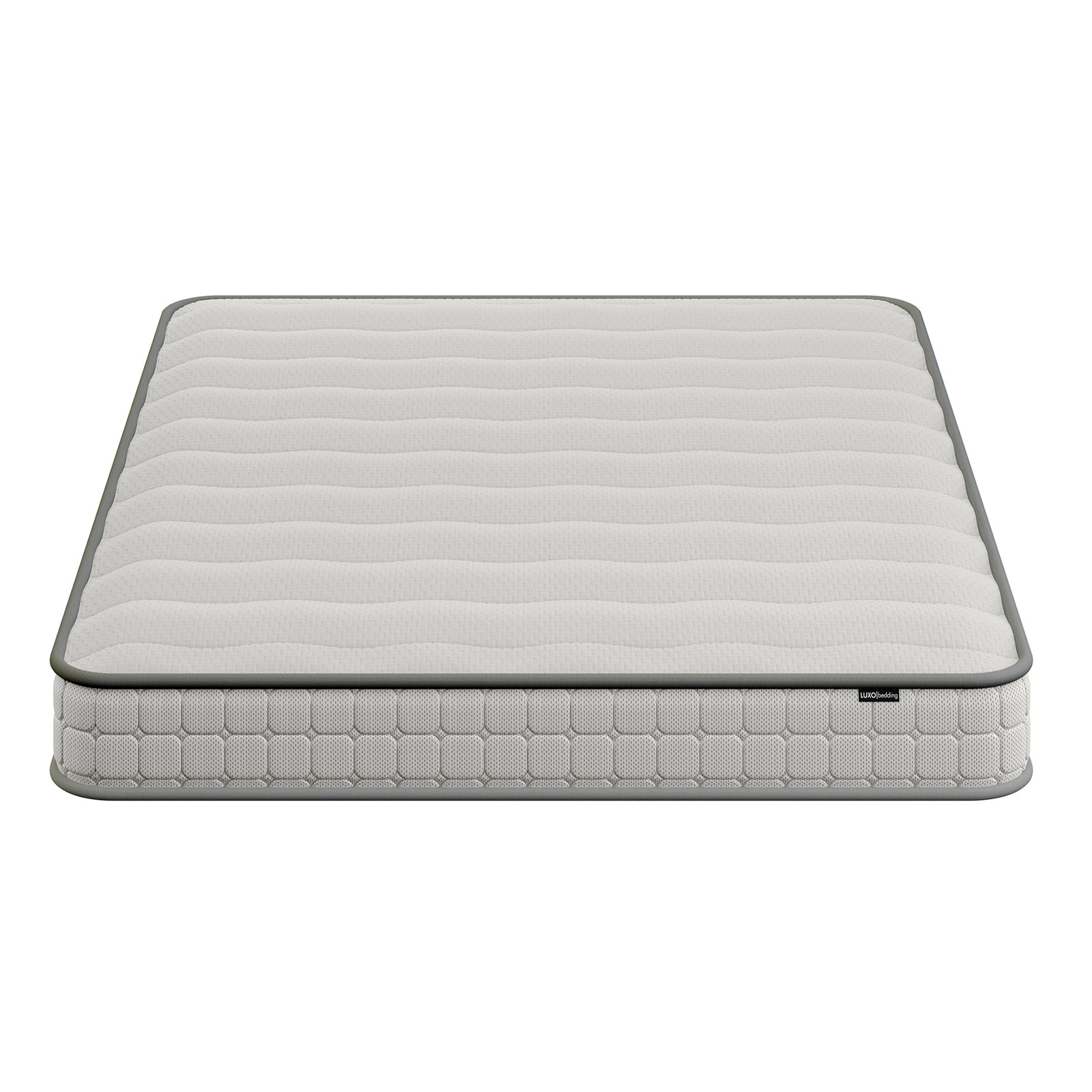 Cybele Queen 20cm Pocket Spring Memory Foam Mattress with a quilted, textured top and patterned side, showcasing its medium firm design ideal for comfort and support, against a plain white background.