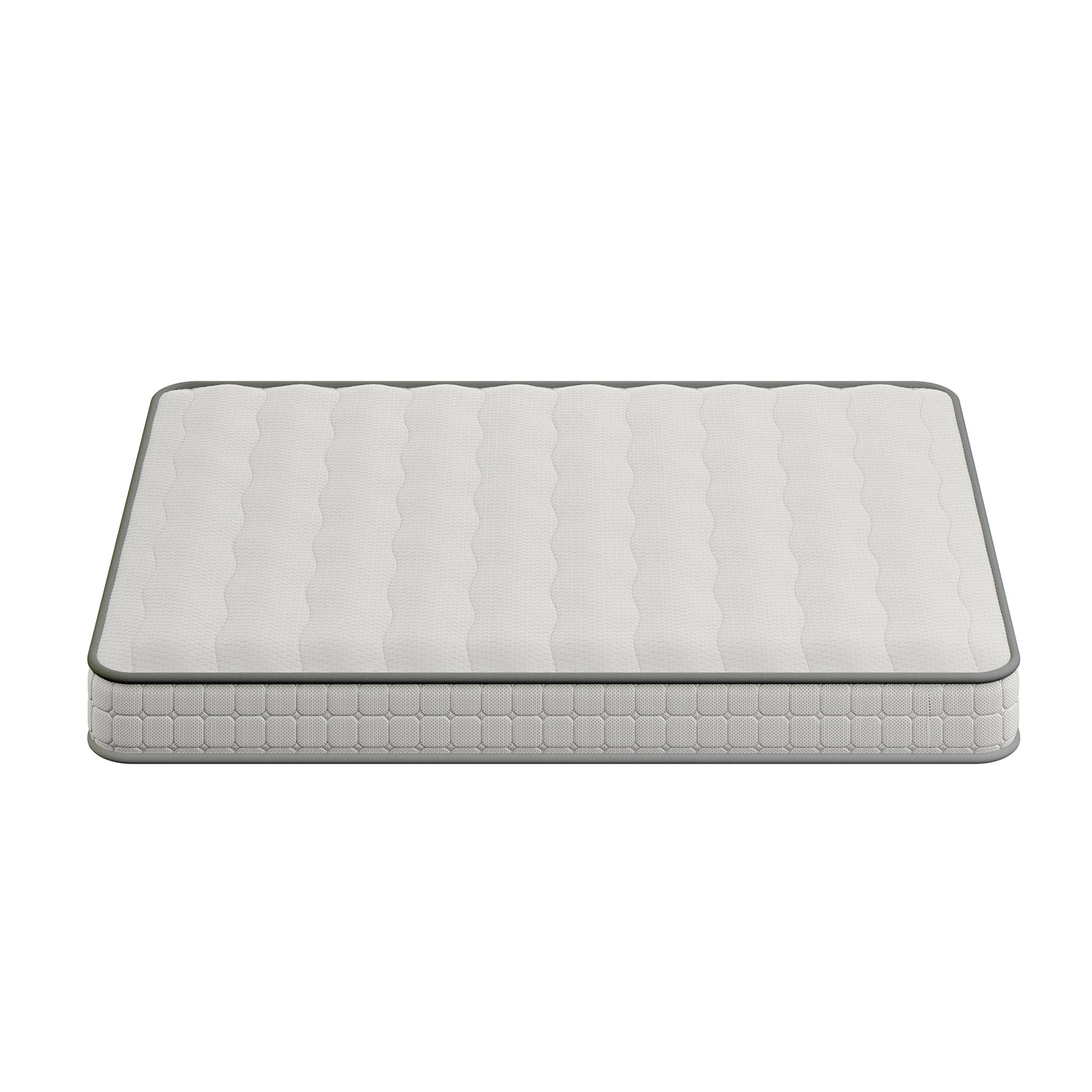 Cybele Queen 20cm Pocket Spring Memory Foam Mattress with quilted top and contrasting edge trim, showcasing a standalone design ideal for enhanced comfort and support without a bed frame.