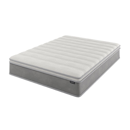 Delia Queen 28cm Medium Firm Euro Top Latex Mattress with plush Euro top quilting, visible multi-layered support, and reinforced edges, designed for luxurious comfort and undisturbed rest.