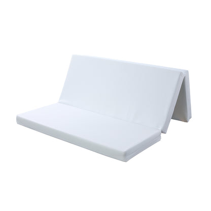 Flecter 3-Fold Queen Mattress displayed partially folded, showcasing its adaptable design. Perfect for the Penn Smart Queen Murphy Bed, offering compact comfort ideal for versatile living spaces.