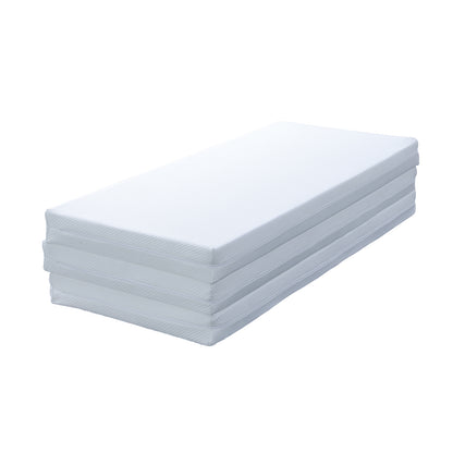 Flecter Foldable Foam Mattress - Queen, displayed in a neat stack, showcasing its plush, layered design ideal for comfort and space-saving convenience. Perfect for versatile sleeping arrangements.