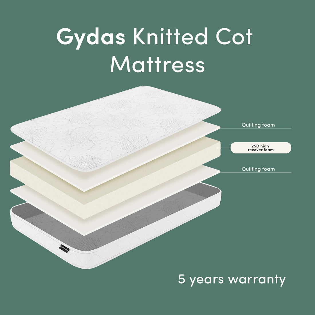 Gydas 10cm Knitted Cot Mattress with High Density Foam