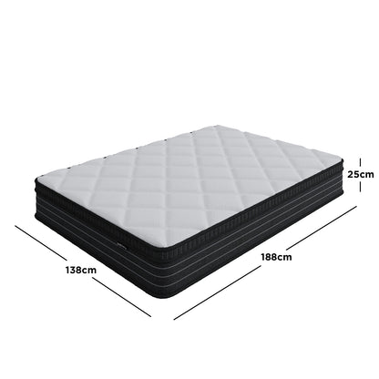 Iris Double Firm 25cm Foam Pillow Top Pocket Spring Mattress