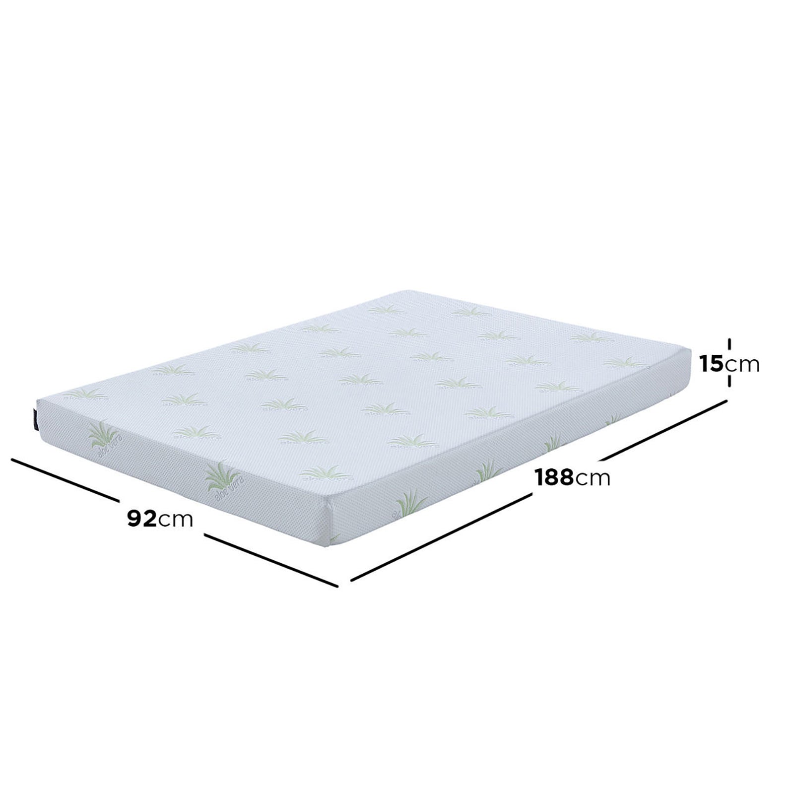 Luxo Junior 15cm Medium Firm Kids and Bunk Bed Mattress, showcasing its compact, durable design with reinforced edges and breathable fabric, ideal for children's rooms and bunk beds.