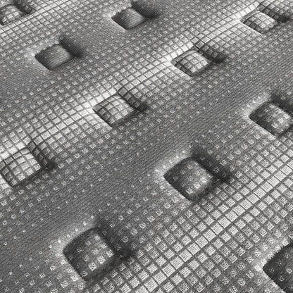 Phoebe King 33cm Euro Pillow Top Pocket Spring Mattress close-up, showcasing its quilted, tufted surface with stitched squares and button-style tufts, highlighting the plush cushioning and premium construction details.