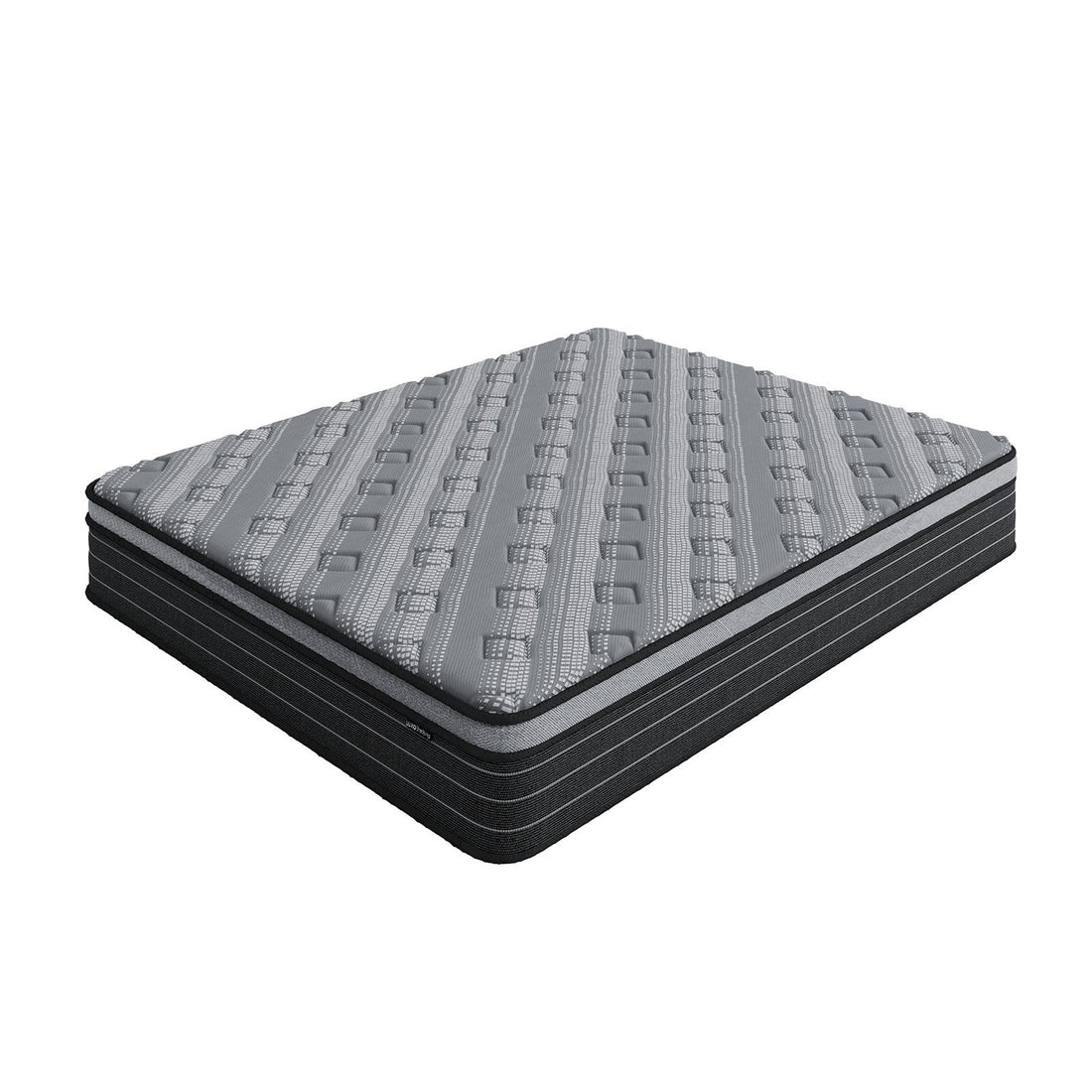 Phoebe Queen 33cm Euro Pillow Top Pocket Spring Mattress features a quilted, patterned top layer and reinforced base, showcasing a plush, supportive design that highlights its luxurious pillow top and pocket spring system.