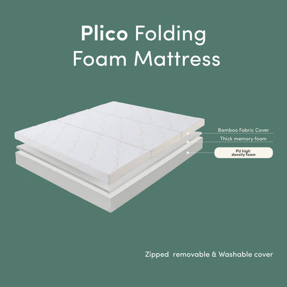 Plico Bamboo Folding Foam Mattress Queen Size