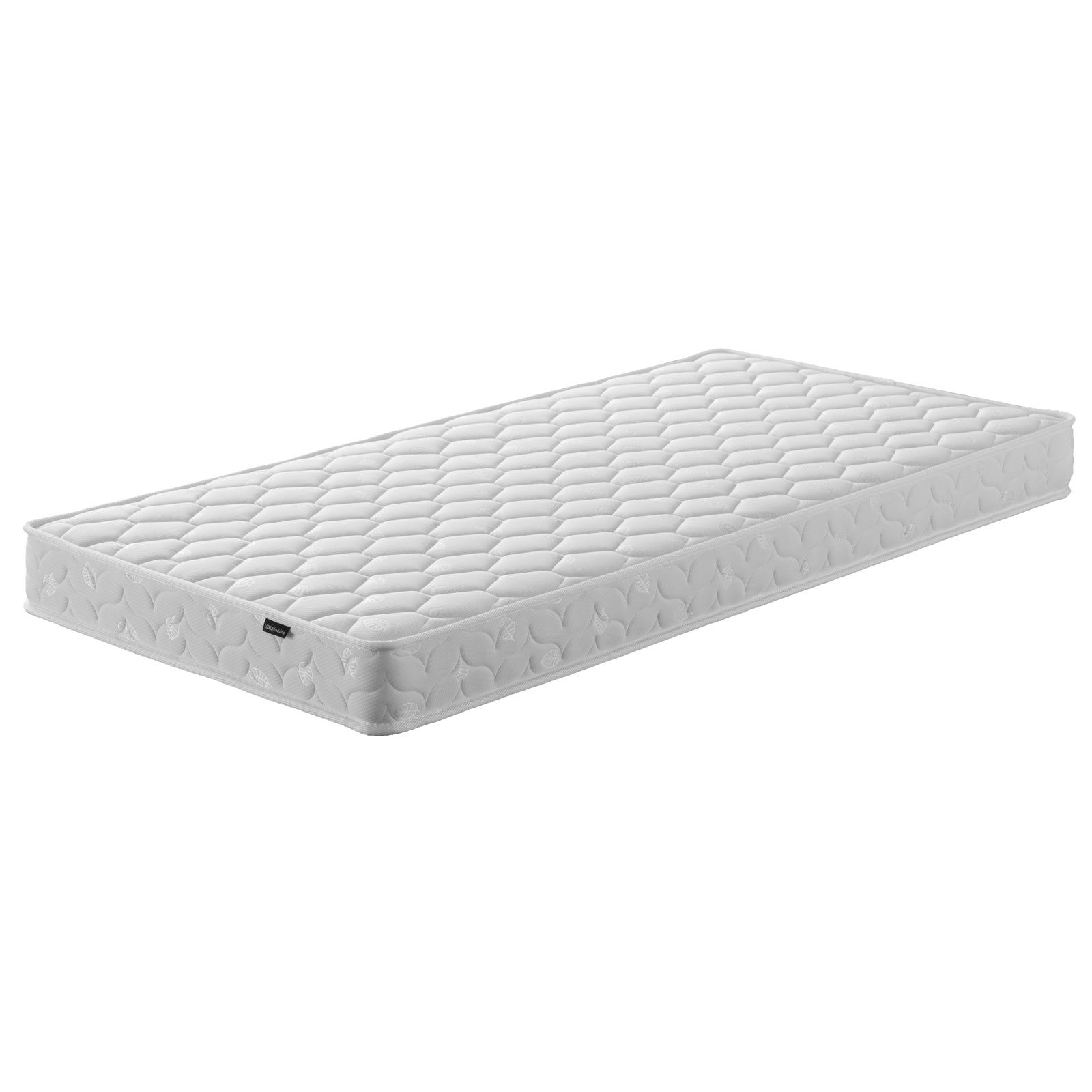 Thermis Single 15cm Hypoallergenic Mattress in Medium Firm, viewed at a slight angle, showcasing its plain white surface, highlighting the supportive and breathable design ideal for comfort and relaxation.