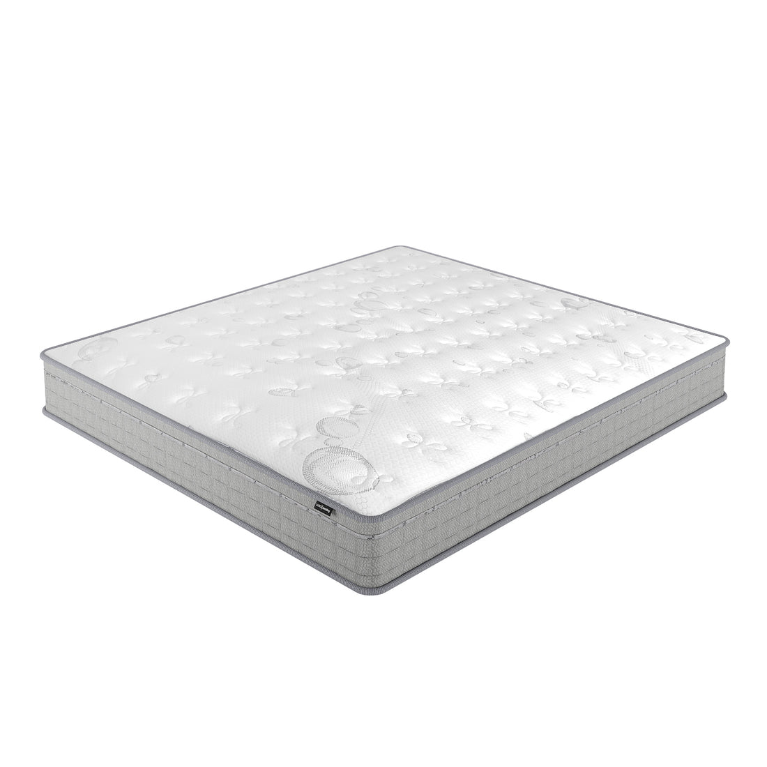 Thetis King 25cm Pocket Spring Latex Mattress in Med Firm features a white quilted top and grey side panels, offering luxury comfort with a breathable latex foam top and 5-zone pocket spring system.