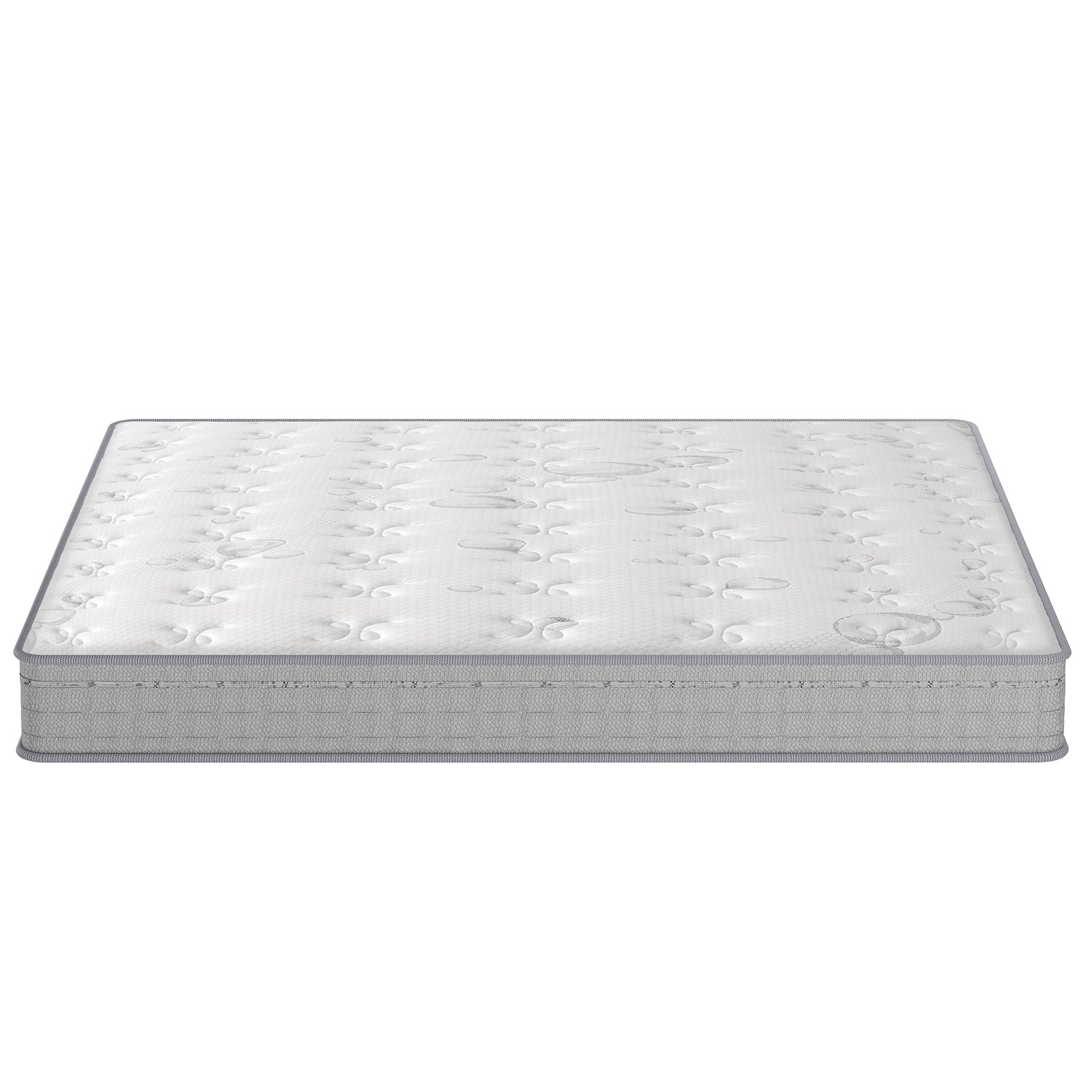 Thetis King 25cm Pocket Spring Latex Mattress in Med Firm, featuring a quilted top with concentric stitching and a light gray side panel, emphasizing its luxurious design and superior support.