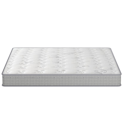 Thetis King 25cm Pocket Spring Latex Mattress in Med Firm, featuring a quilted top with concentric stitching and a light gray side panel, emphasizing its luxurious design and superior support.