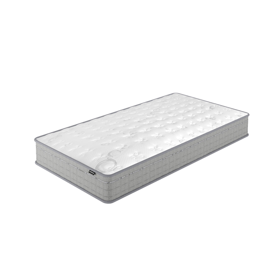 Thetis King Single 25cm Pocket Spring Latex Mattress, featuring a quilted white top and light gray sides, offers medium-firm support with a pocket spring system, ideal for enhanced comfort and spinal health.