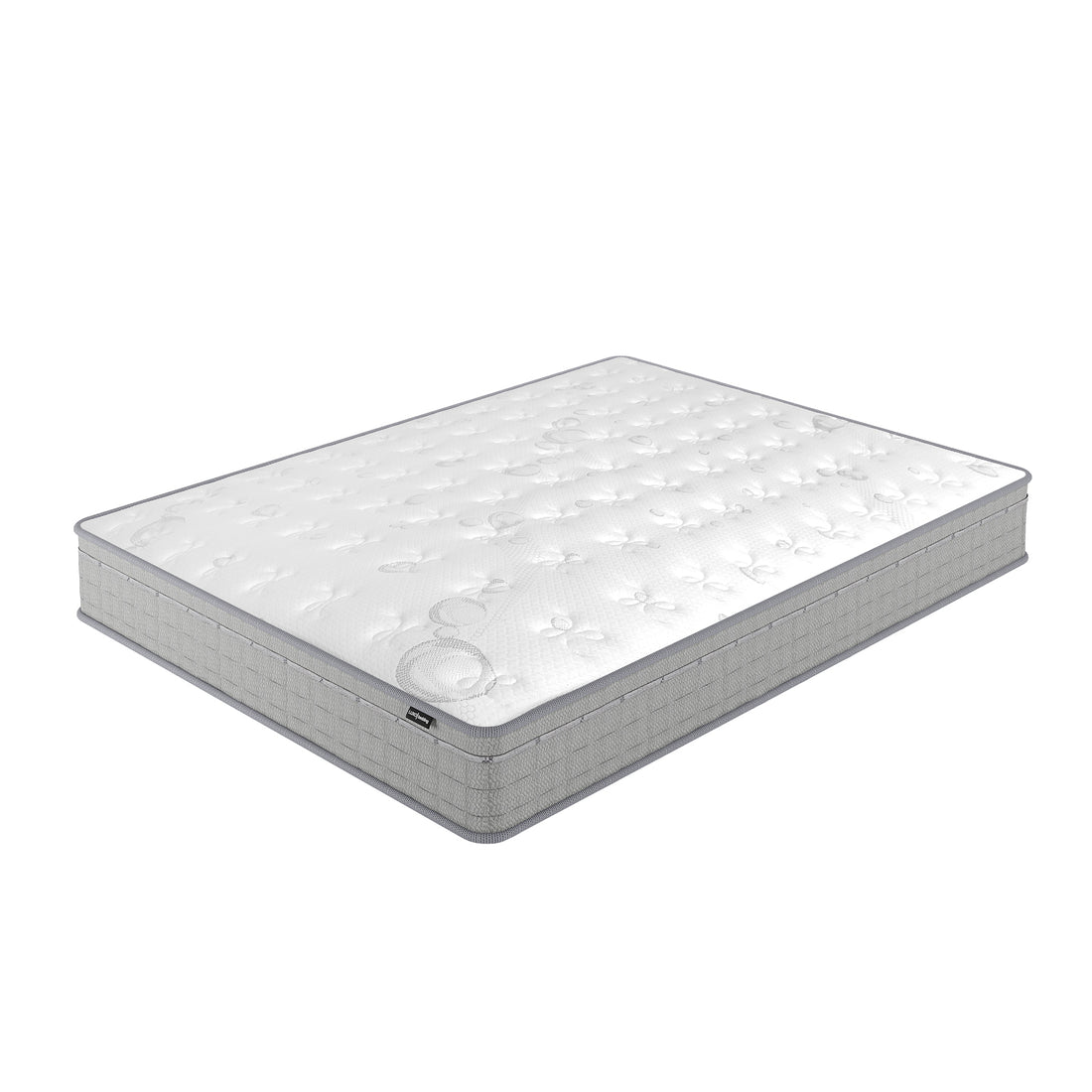 Thetis Queen 25cm Pocket Spring Latex Mattress in Med Firm, featuring a quilted white top with tufted pattern and light grey sides, showcases medium thickness designed for enhanced sleep posture and joint pain relief.