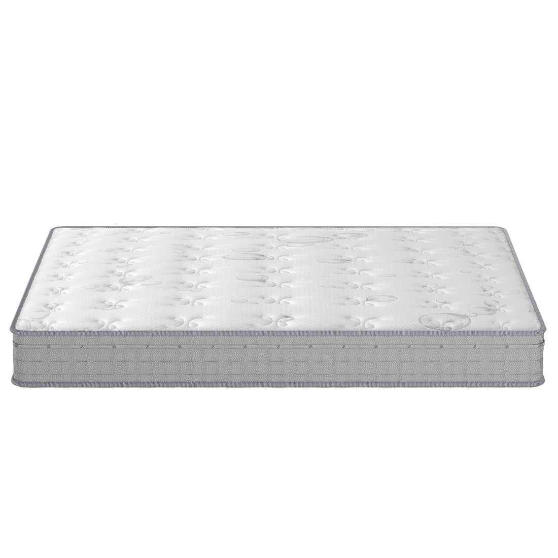Thetis Queen 25cm Pocket Spring Latex Mattress in Med Firm, featuring a quilted white top and gray fabric sides, designed for optimal comfort and support.