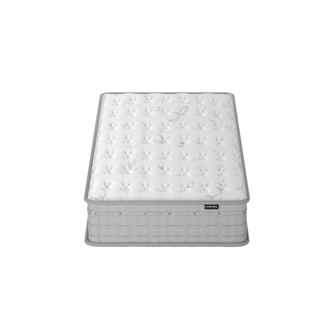 Thetis Single 25cm Pocket Spring Latex Mattress in Med Firm features a quilted white top and gray sides, highlighting its pocket spring system designed for optimal support and comfort.