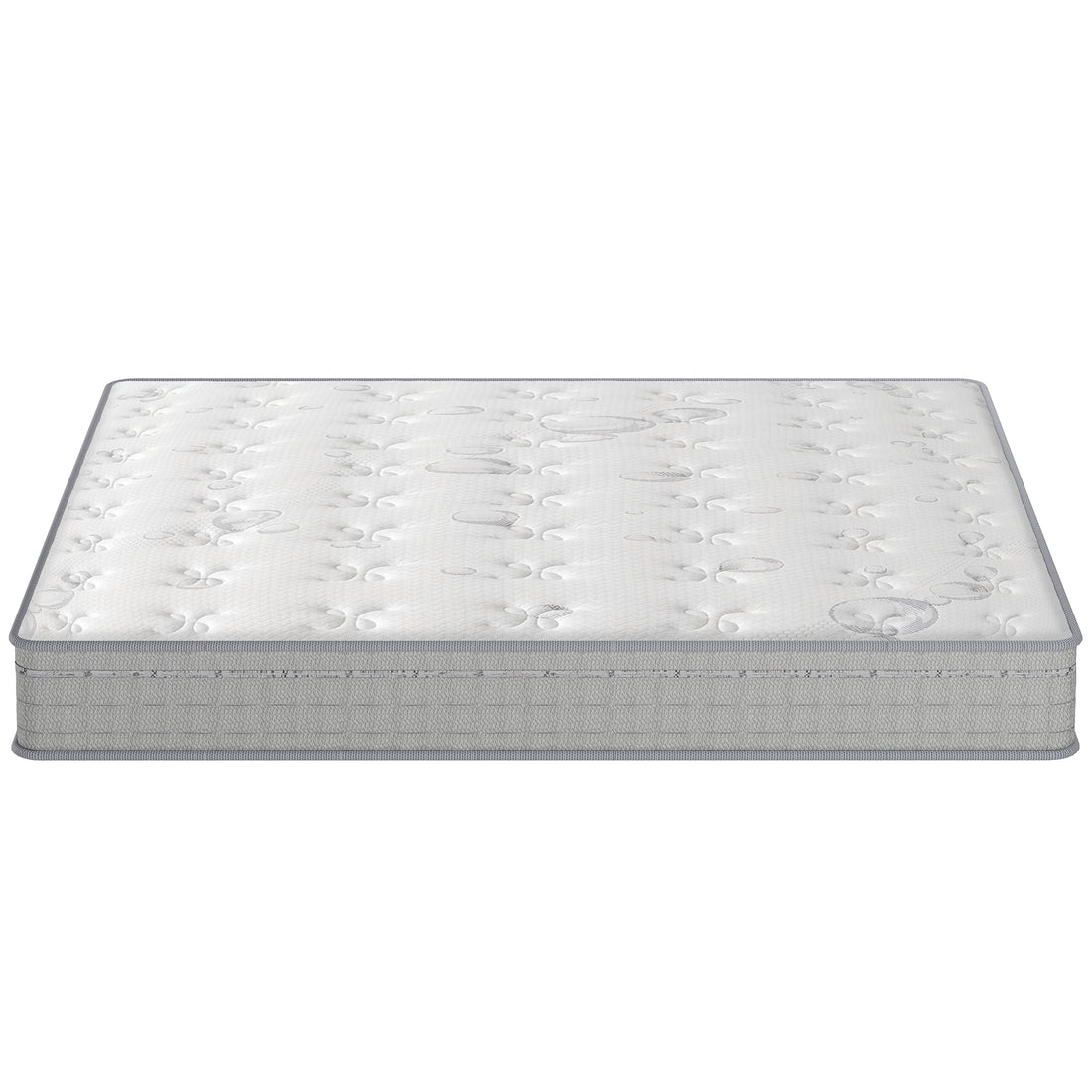 Thetis Super King 25cm Pocket Spring Latex Mattress featuring a quilt-topped white surface and gray-textured sides, showcasing its luxurious design for superior comfort and support.