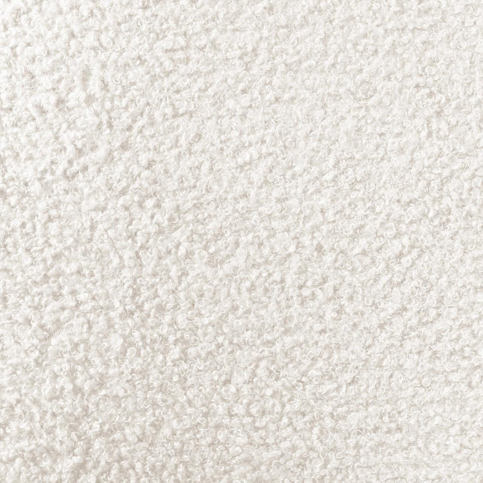 Nikias Super King Boucle Fabric Bed Frame in Cream White, highlighting a plush tufted headboard with soft, looped-pile bouclé upholstery, showcasing its luxurious texture and elegant design.