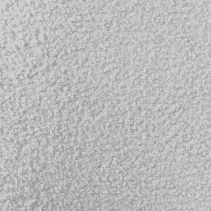Close-up of the Rhoda Double Boucle Fabric Bed Frame in Light Grey, showcasing its fuzzy, looped pile fabric texture, highlighting the luxurious, soft boucle material that defines its plush, modern design.