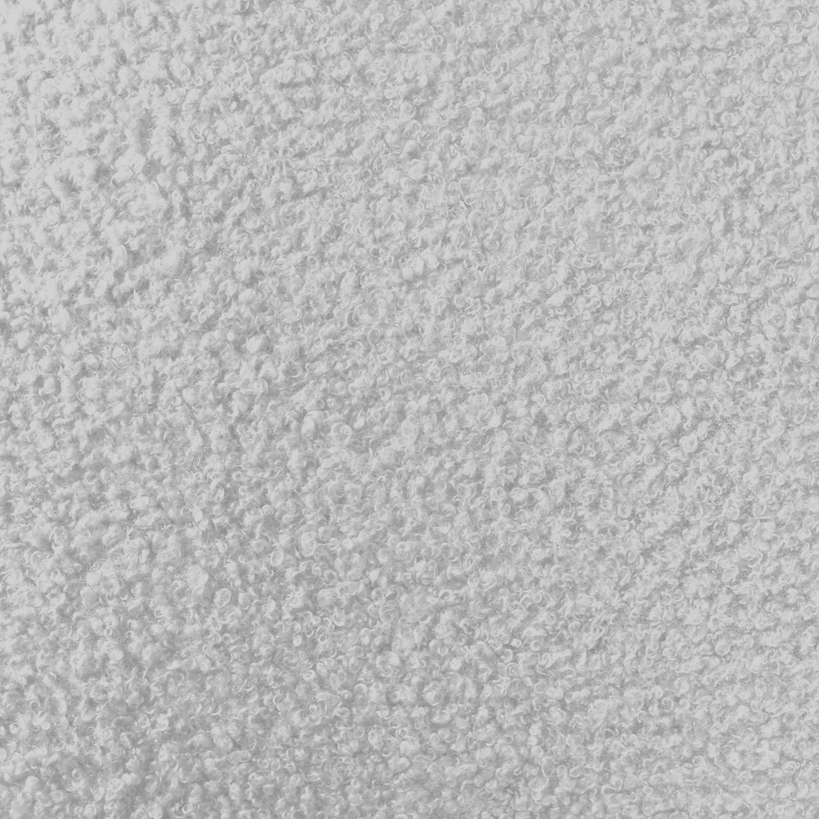 Rhoda King Boucle Fabric Bed Frame in Light Grey features a plush, oversized headboard with a textured boucle wrap, showcasing luxurious softness and modern elegance with durable support elements.