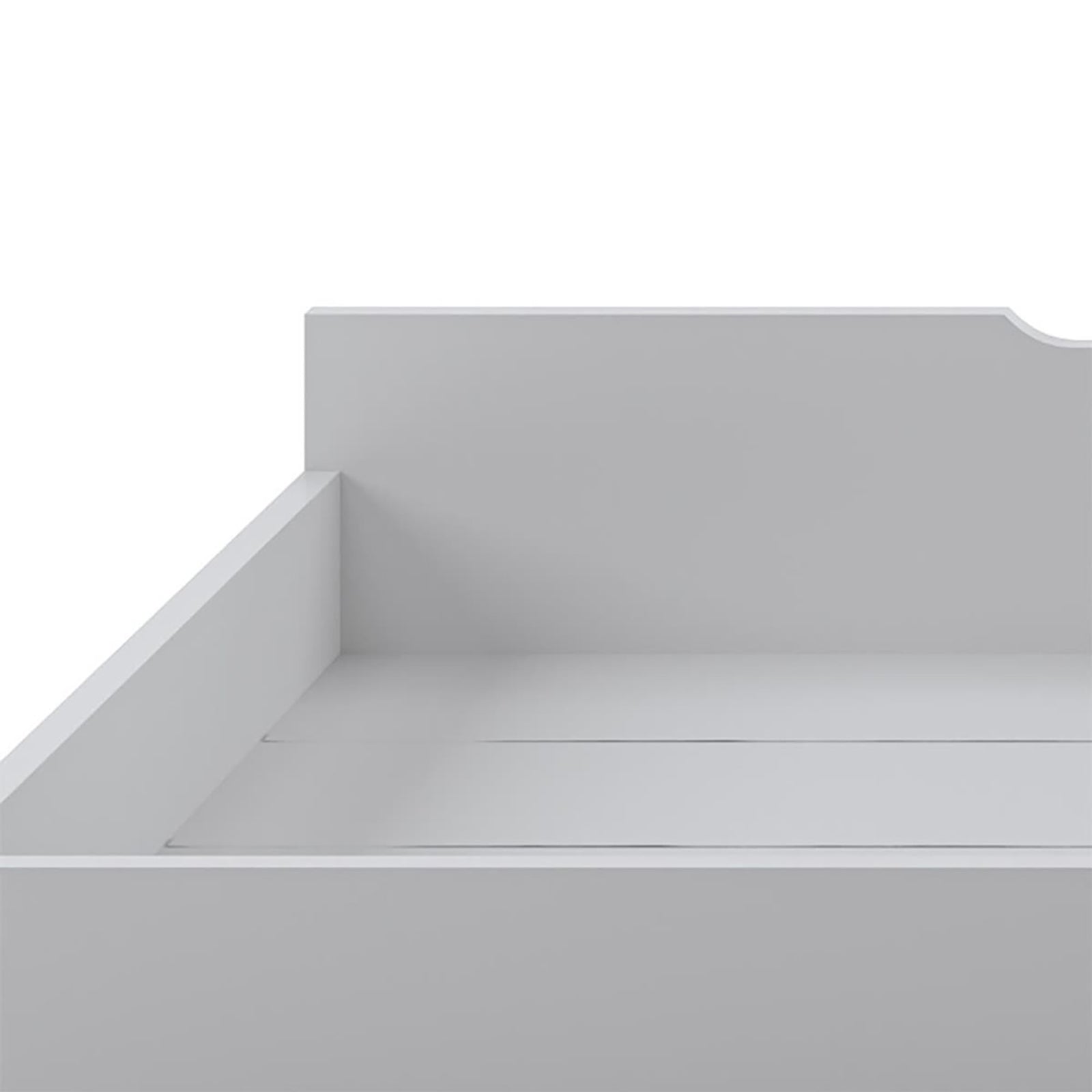 Close-up of Twin Storage Drawers for Single Timber Bed White, showcasing sleek design and sturdy craftsmanship, emphasizing its practical under-bed storage solution and elegant integration into bedroom decor.