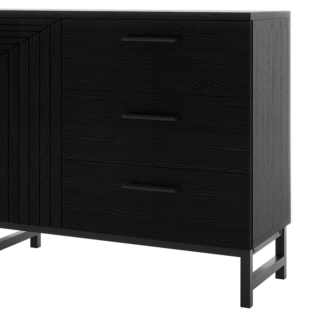 Anderson 160cm Fluted Sideboard Buffet - Black