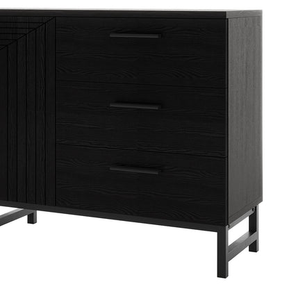 Anderson 160cm Fluted Sideboard Buffet - Black