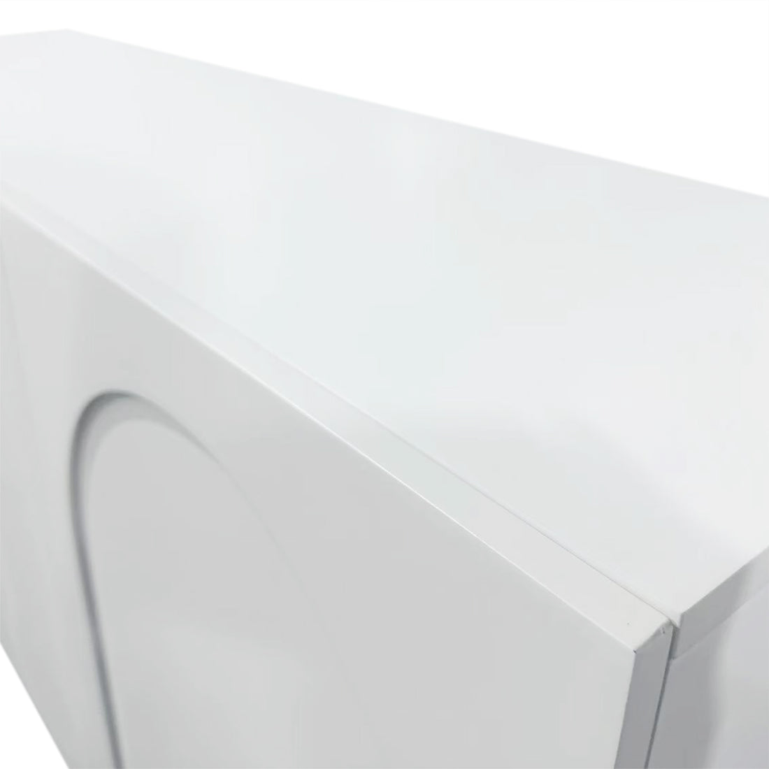 Archen Bedroom & Living Room Storage Package in White; features a plain, white, sheet-metal enclosure resembling a small wall-mount cabinet or utility cabinet with a hinged door and gentle front curve.