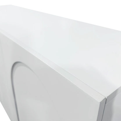 Archen Bedroom & Living Room Storage Package in White; features a plain, white, sheet-metal enclosure resembling a small wall-mount cabinet or utility cabinet with a hinged door and gentle front curve.