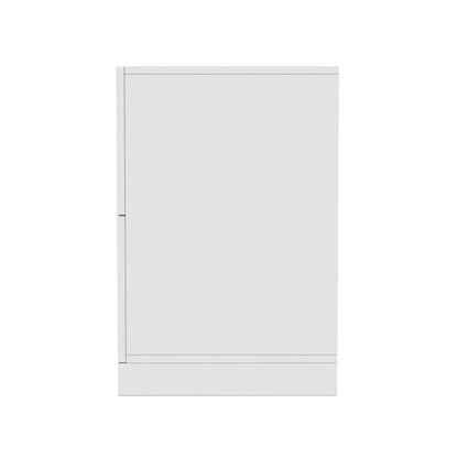 Archen Bedroom & Living Room Storage Package in White features a sleek, flat-fronted cabinet door with subtle vertical and horizontal reveals, exemplifying modern minimalist design for cohesive home organization.