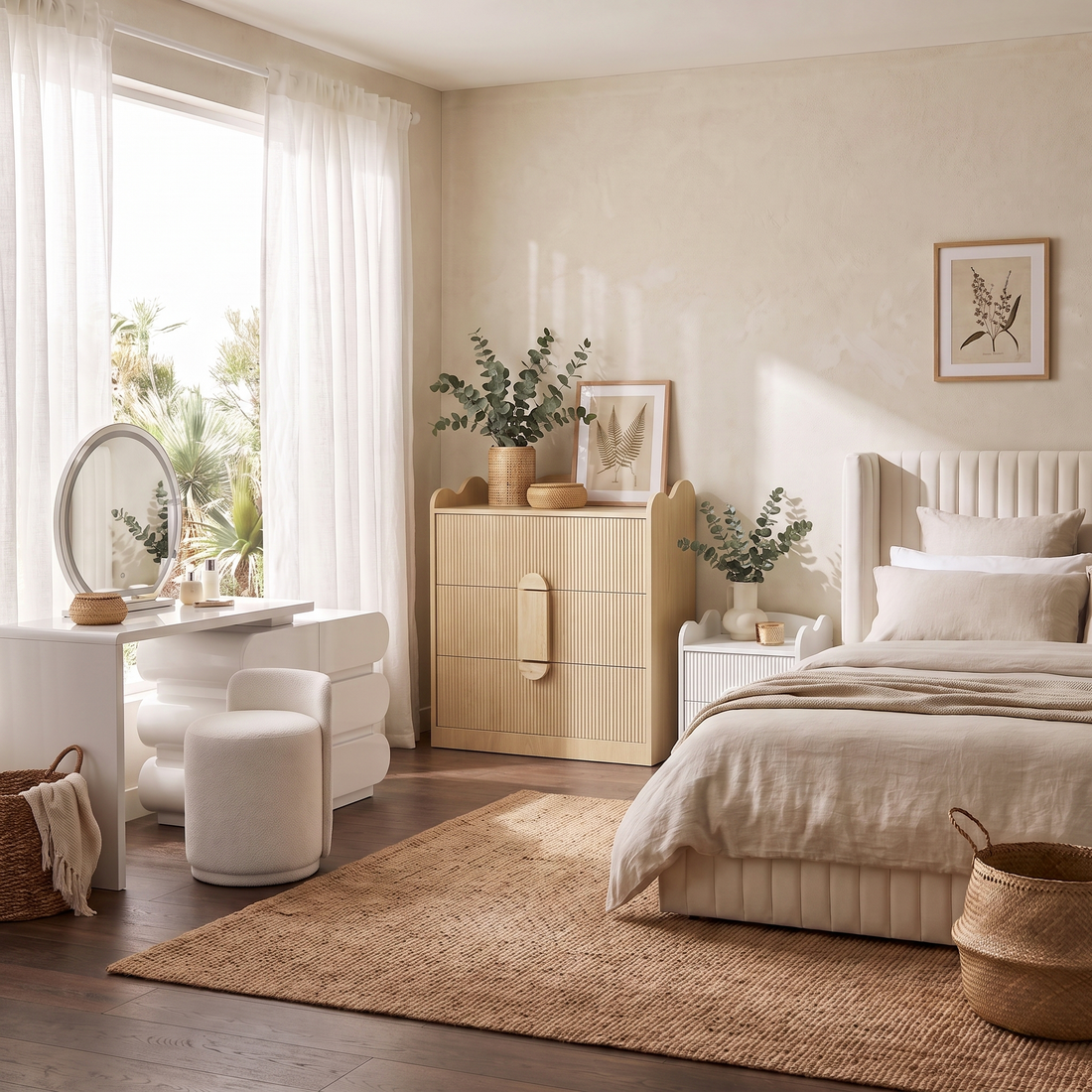 Caden Fluted Chest of Drawers in Natural