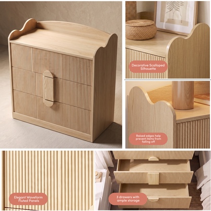 Caden Fluted Chest of Drawers in Natural