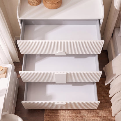 Caden Fluted Chest of Drawers in White