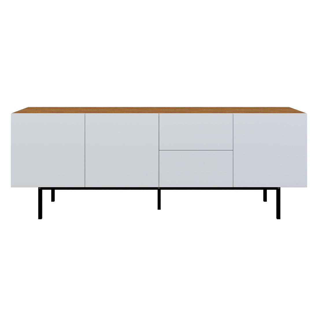 Cameron Sideboard Buffet with Cabinet and Drawers features a sleek design with a rectangular shape, wooden frame, and multiple storage options, showcasing modern versatility and functionality.