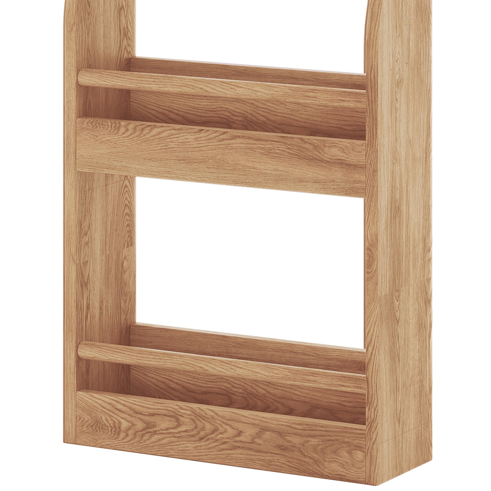 Chastor 100cm Solid Oak Spice Rack Storage - Natural, featuring a two-tier wooden design with open shelves, ideal for organizing spices or essentials in a stylish, space-saving manner.