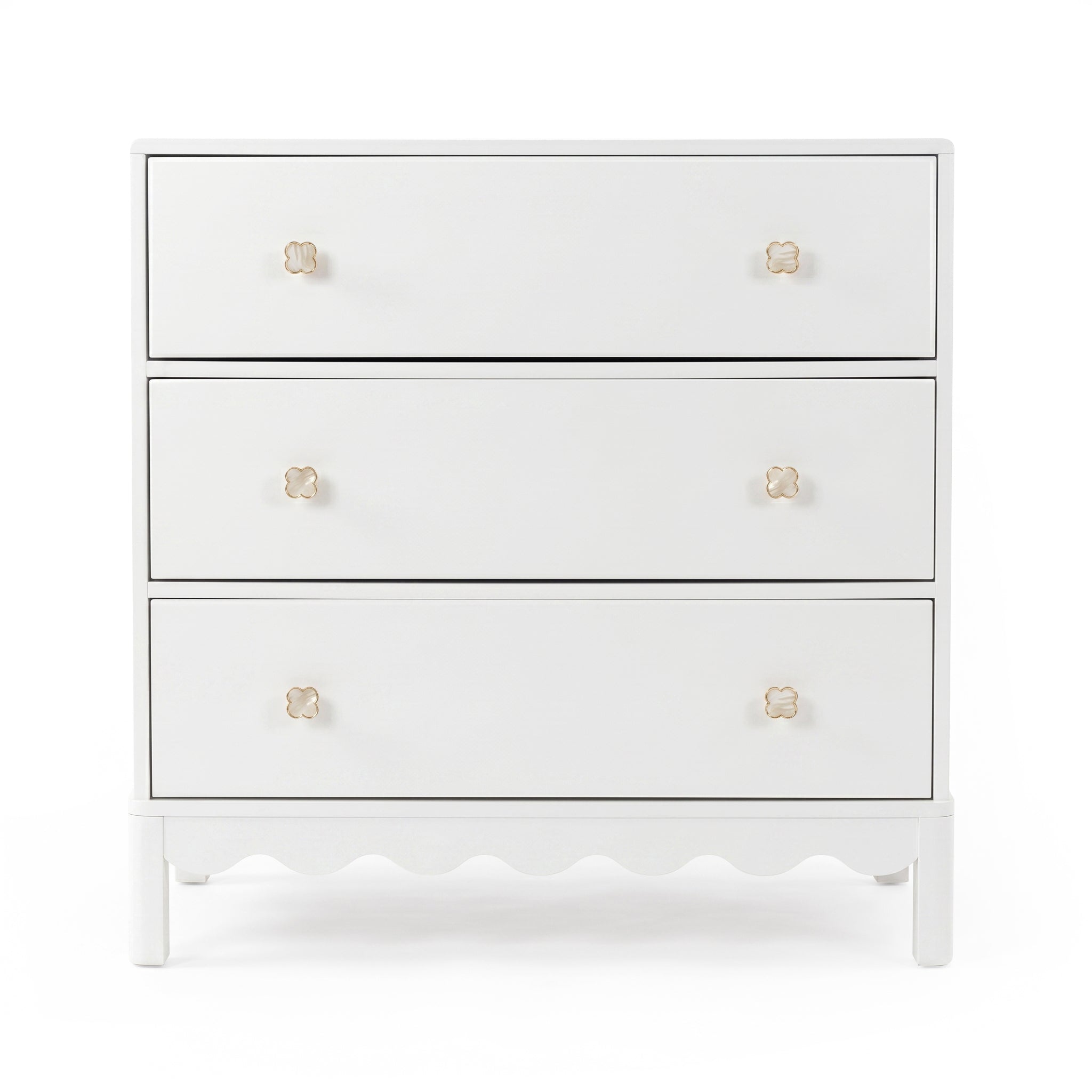 Colby Scalloped Chest of Drawers in White