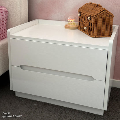Glorinda 60cm Scratch Resistant Bedside Table in White