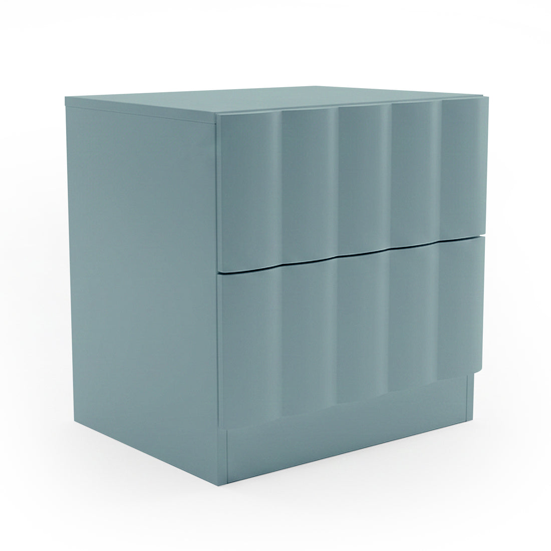 Hamish 2 Drawer Fluted Bedside Table in Sage