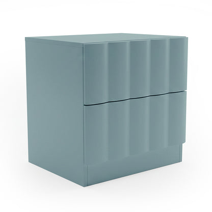 Hamish 2 Drawer Fluted Bedside Table in Sage