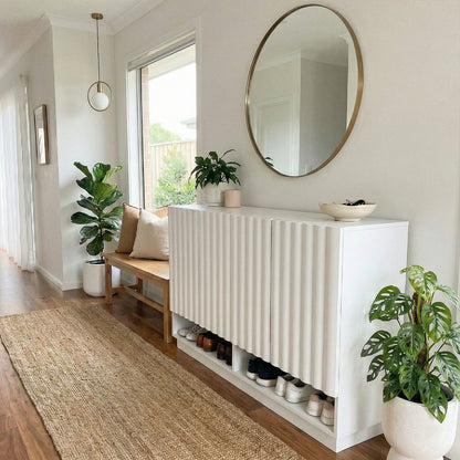 Hamish 120cm Fluted Shoe Cabinet in White