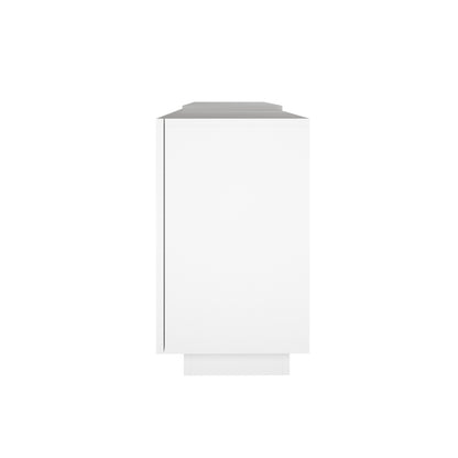 Hava 120cm Arched Sideboard with Extendable Table features a sleek, modern design with arch cabinet doors, handle-free doors, and adjustable shelves, perfectly combining style and functionality for contemporary homes.