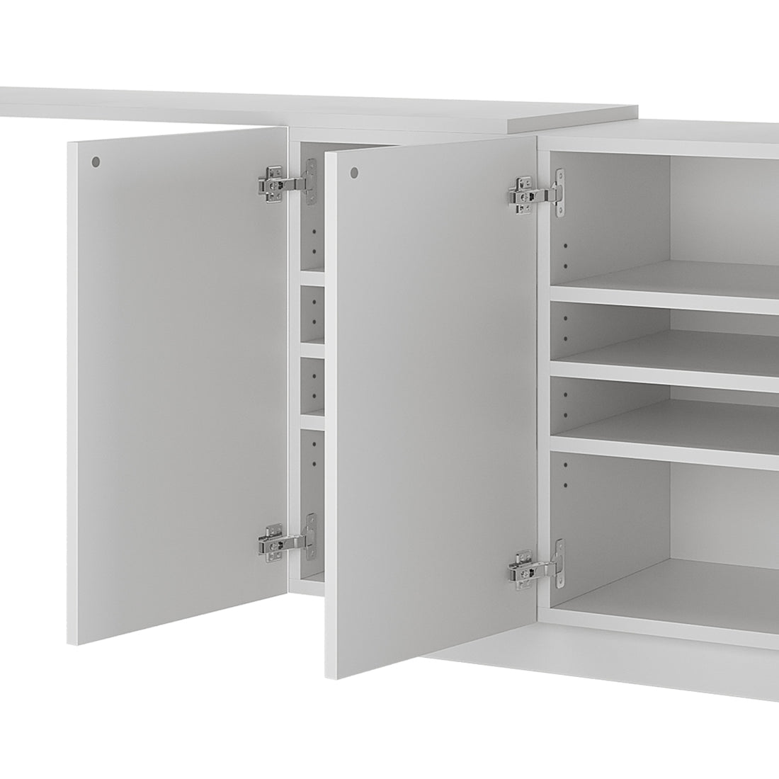 Close-up of a hinge detail on the Hava 120cm Arched Sideboard with Extendable Table, highlighting its sleek design and craftsmanship, enhancing modern or contemporary home settings.