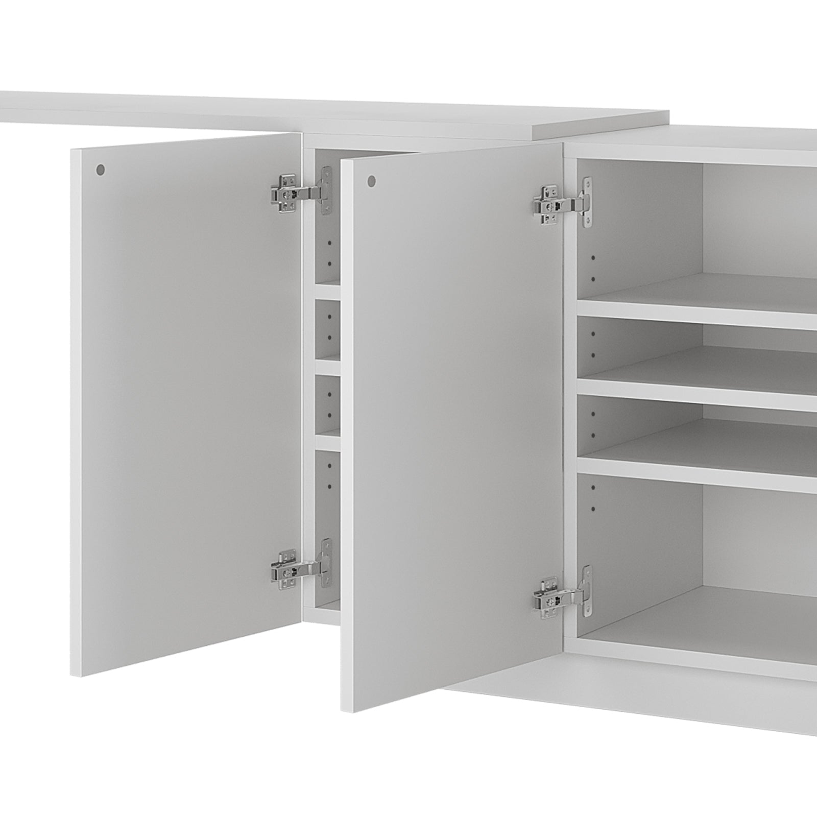 Close-up of a hinge detail on the Hava 120cm Arched Sideboard with Extendable Table, highlighting its sleek design and craftsmanship, enhancing modern or contemporary home settings.