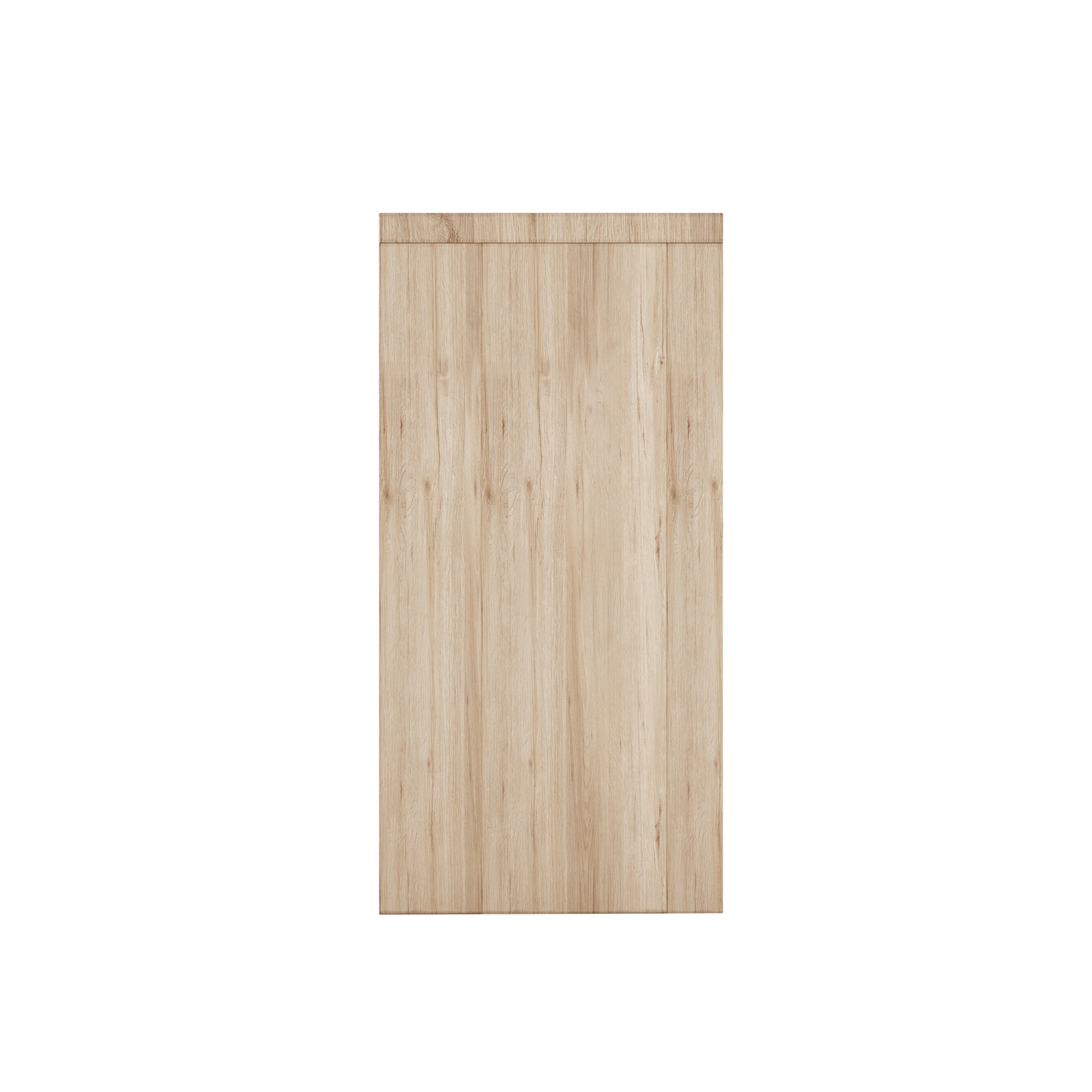 Hayden 120cm Hallway Table with Drawers in Natural, featuring a single vertical light wood panel against a white background, highlighting its sleek design and smooth surface for elegant home organization.