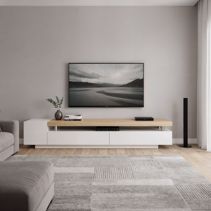 Kandi 180cm Entertainment Unit with Drawers in White