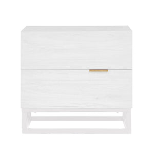 Manuel 2 Drawer Bedside Table in White