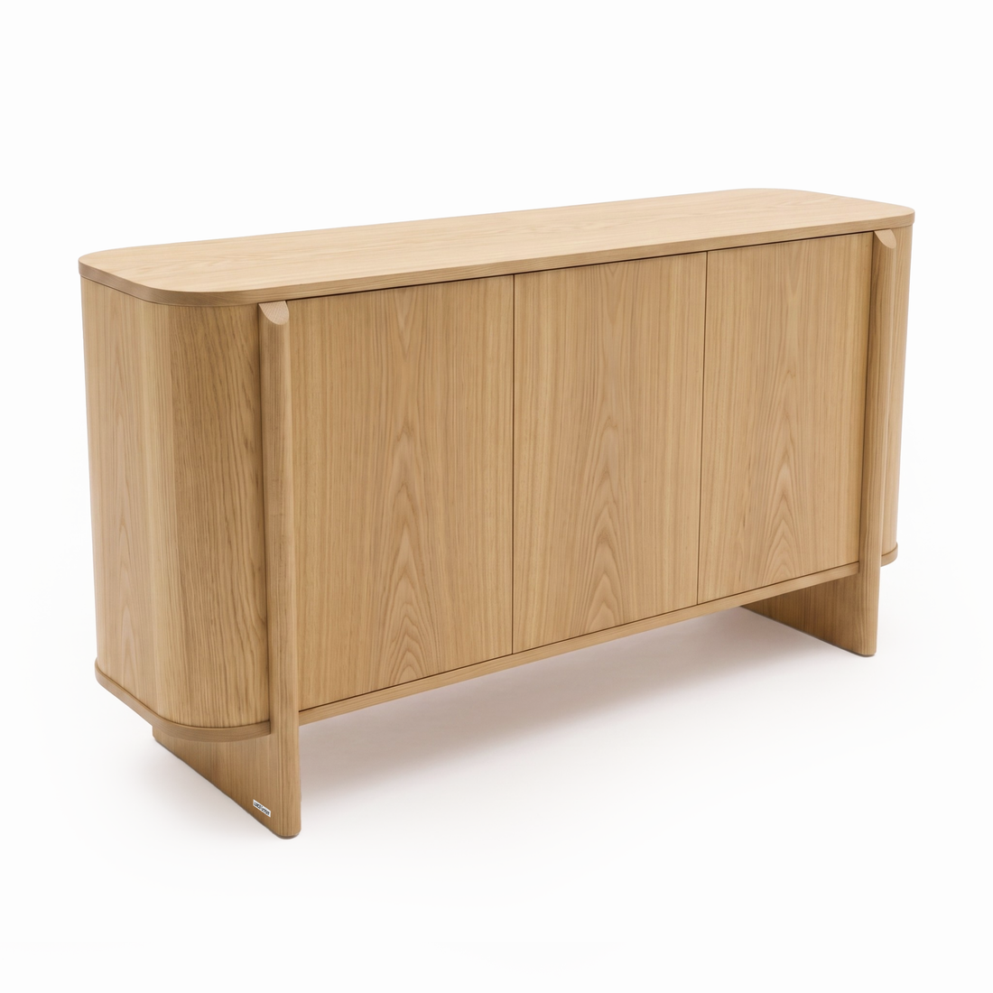 Contemporary wooden sideboard on a white background