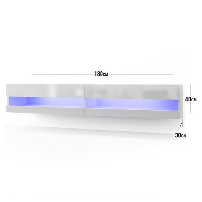 Luxo Marshall 180cm LED Floating Entertainment Unit - White